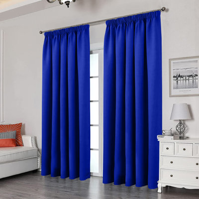 Blackout Pencil Pleat Curtains - Thermal Insulated, Light Blocking Window Drapes