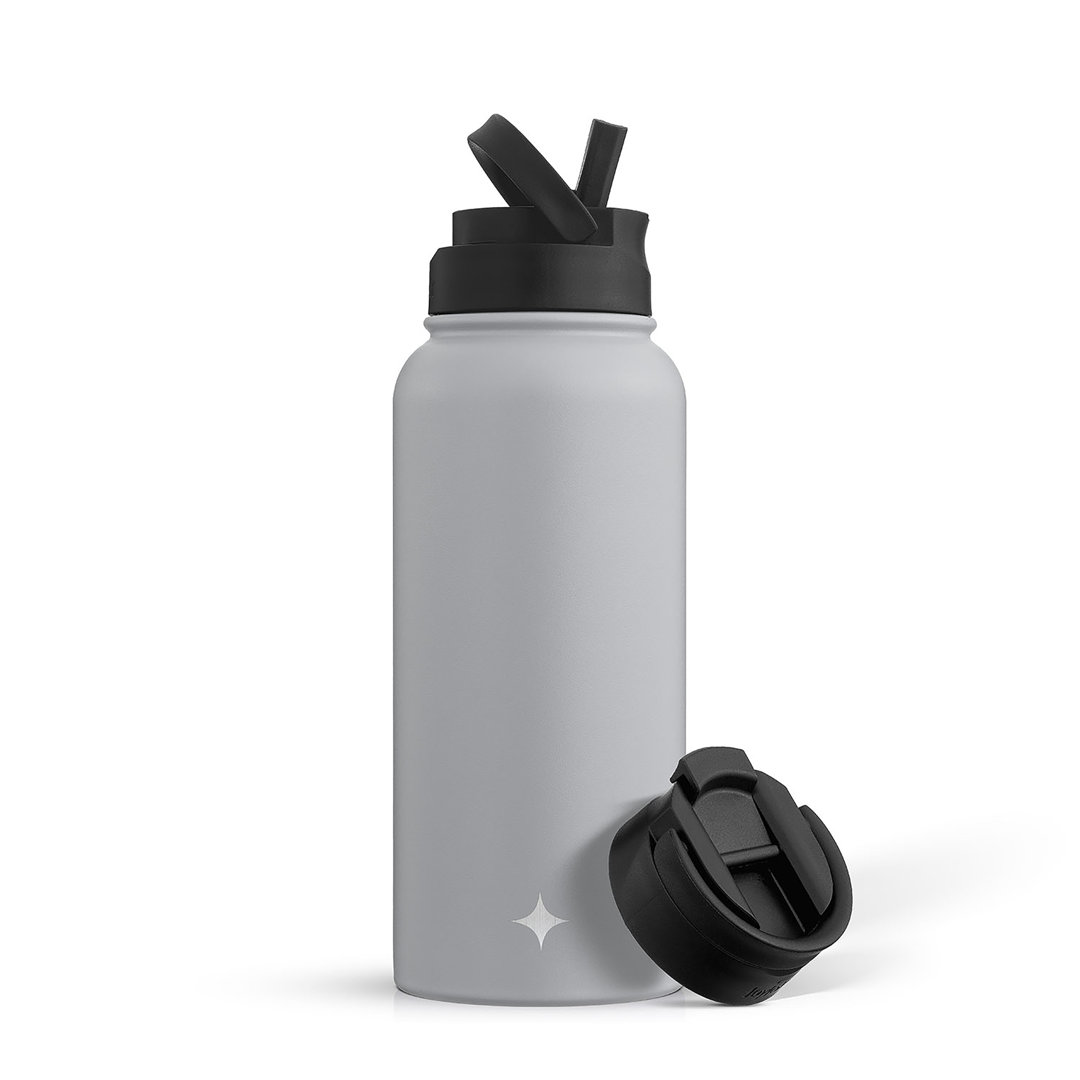 JoyJolt Triple Insulated Water Bottle with Flip Lid & Sport Straw Lid JoyJolt 