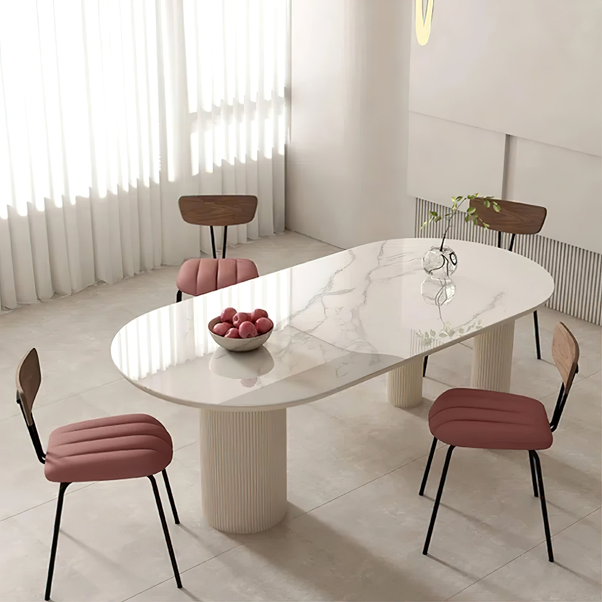 Corrigan Studio?? Modern Minimalist White Oval Dining Table | Wayfair