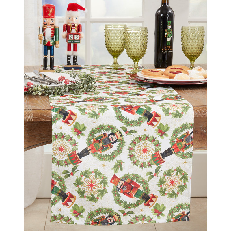 Runner_Holiday Table Runner With Nutcracker Design, 90" L x 16" W