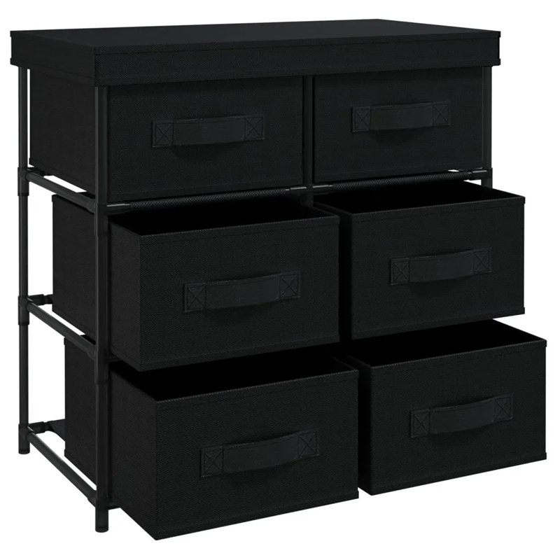 Camyah Steel 28cm W 6 - Drawer Chest of Drawers, Black