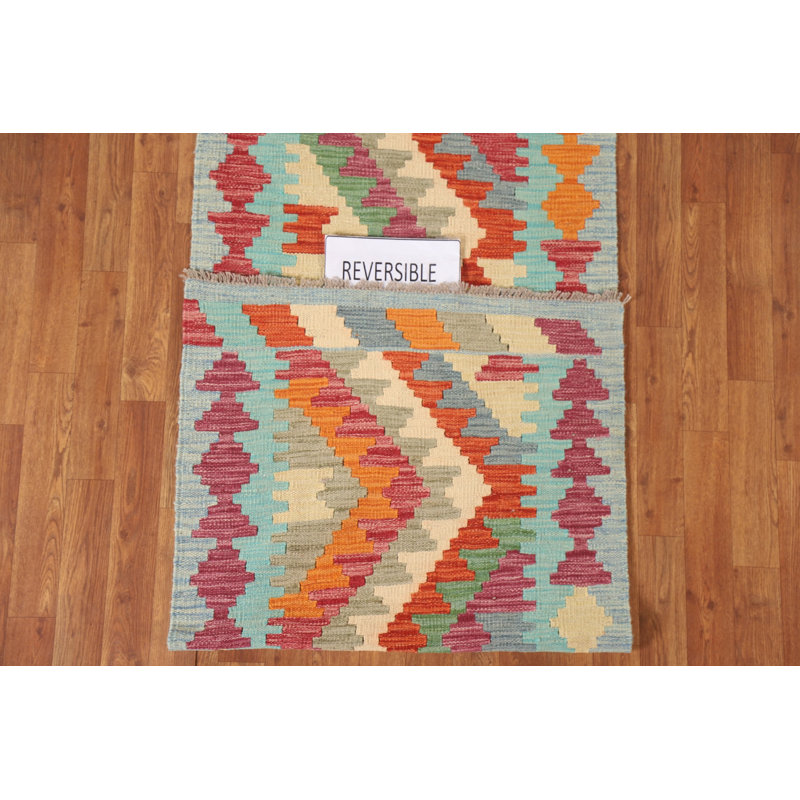 Tapis de couloir oriental coloré Kilim 3 x 10