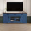 Console télé, meuble télé d'une largeur de 67 po, portes et tiroirs de rangement en verre, tablettes réglables-303960088