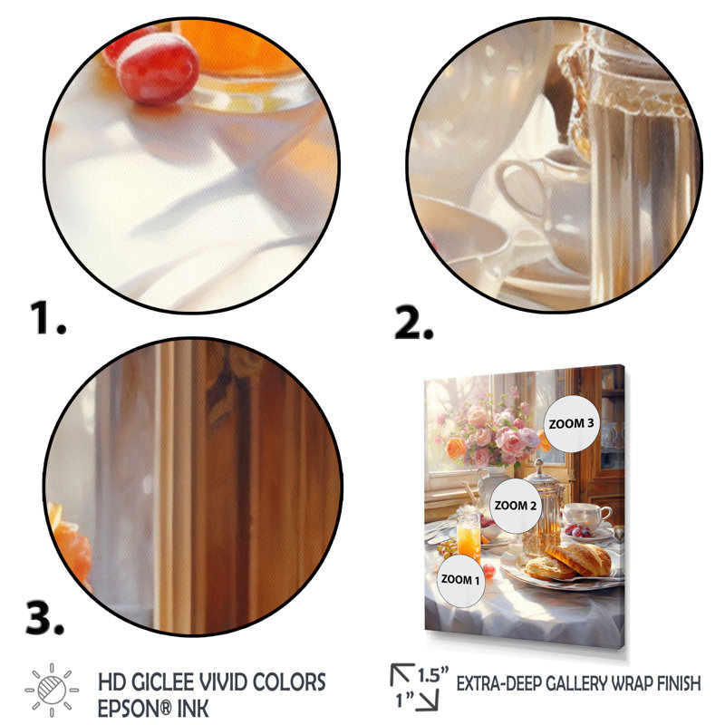 Latrivia Food Breakfast Cozy I, Gold Single Picture Framed, 40" H x 30" W x 1.5" D