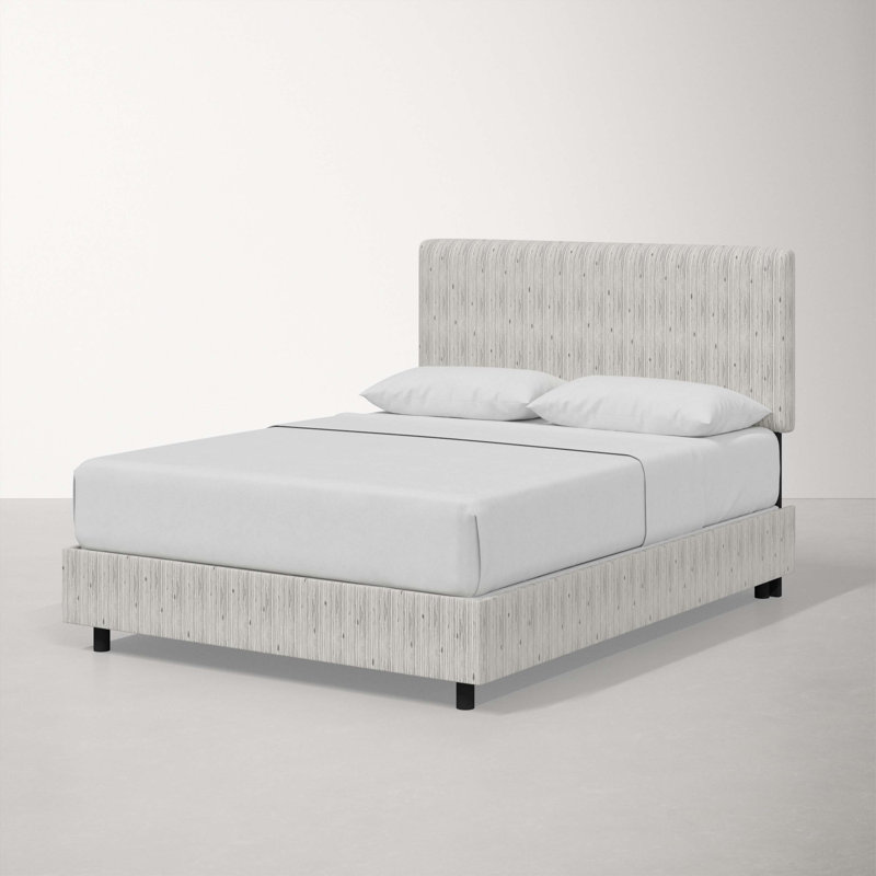 Eisley Upholstered Standard Bed, King, Shibori Stripe Grey