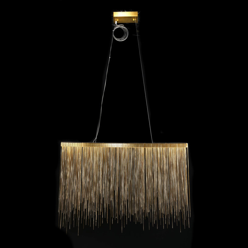 Dineen 20 - Light LED Modern Linear Chandelier, Lacquered Brass