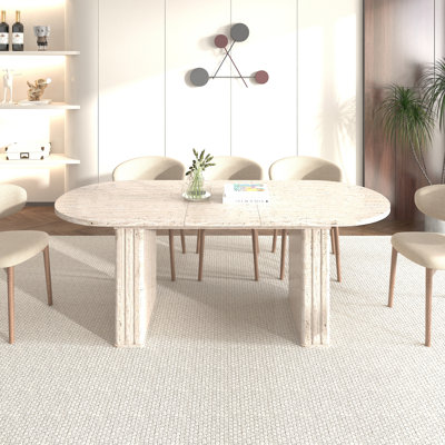 Oval Extendable Dining Table with sturdy base
