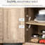 Buffet en bois avec tiroir et tablette, rangement de style industriel pour bocaux à bouteilles, intérieur spacieux en chêne, rangement pour bocaux de cuisine