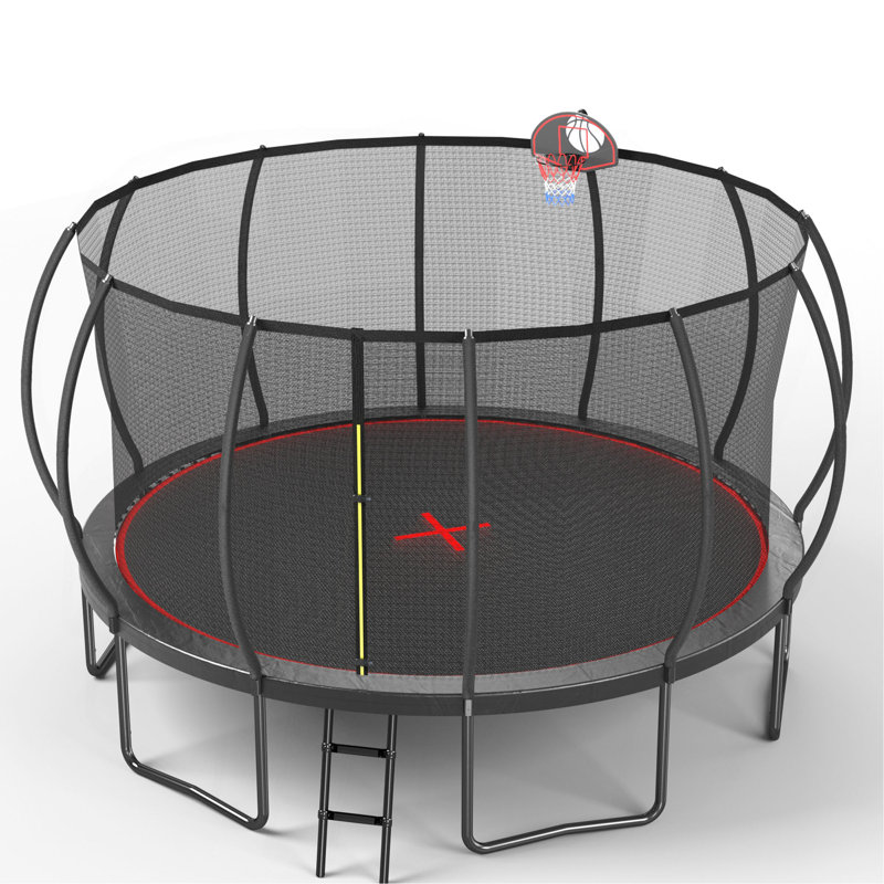 16FT trampoline Pumpkin- Black Red-Upgrade