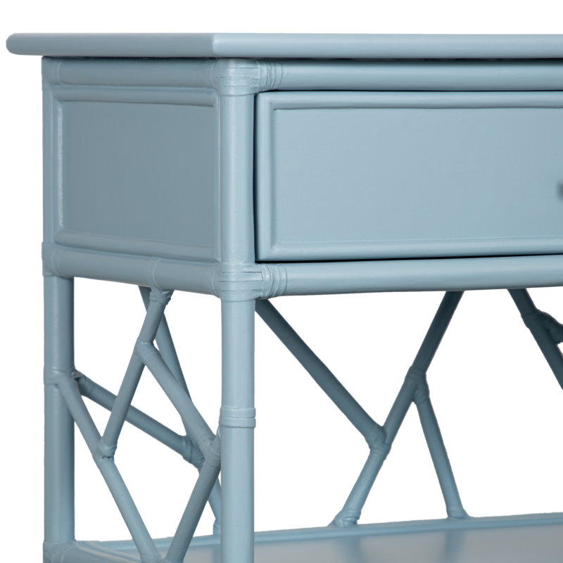 End Table with Storage, Pool Blue