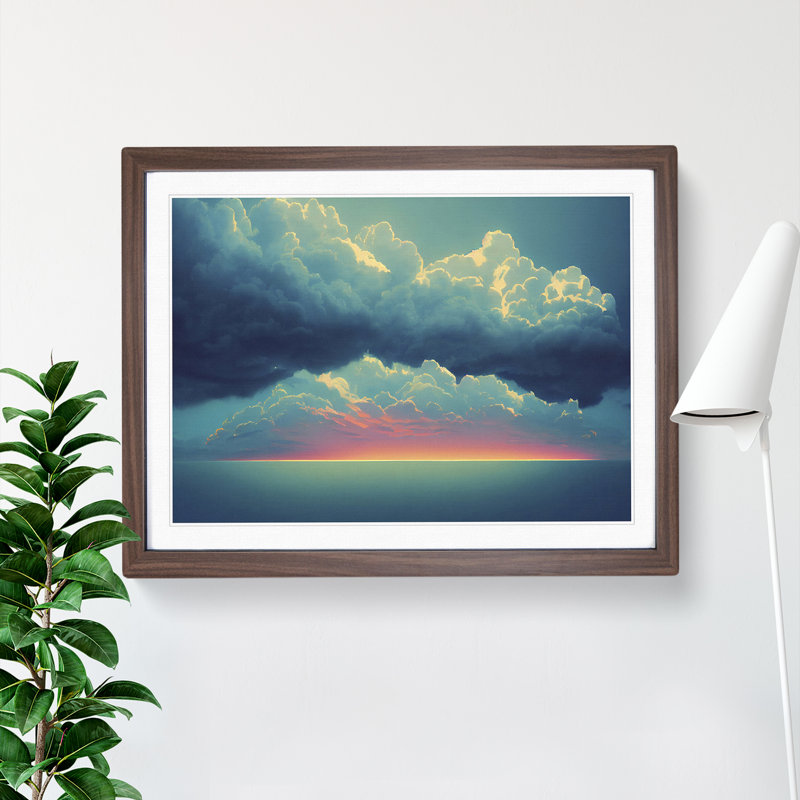 Inspiring Clouds - Framed Print, 34cm H x 46cm W x 2cm D, Walnut