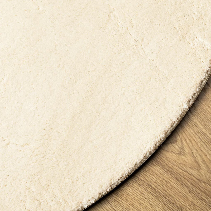 Rug "HUARTE" Short Pile Soft and Washable Cream, Round 160cm