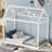 Twin Size Wooden House Bed, White-540313535
