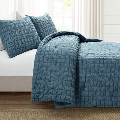Crinkle 3 Piece All Season Crinkle Textured Dobby Comforter Set