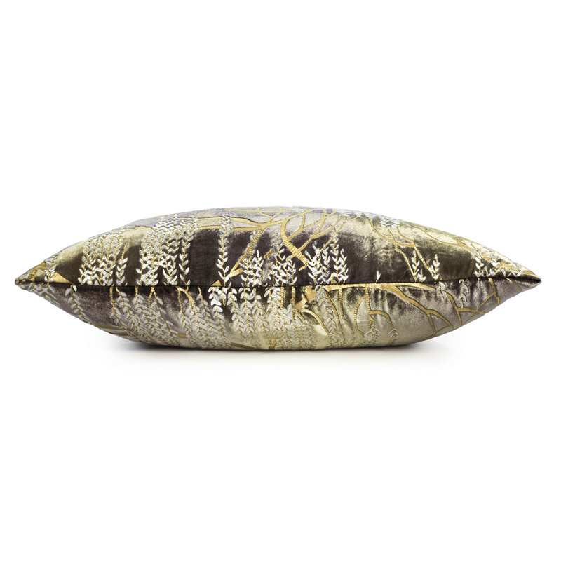 Metallic Square Velvet Pillow Cover & Insert, 18" x 18", Oregano