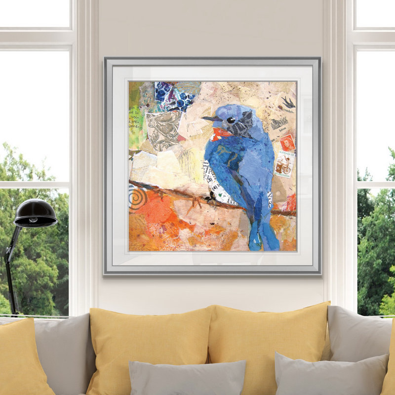 « signes of spring i », peinture, H 16 po x l 16 po x P 1,5 po, Encadrement argenté