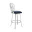 Tabouret de bar contemporain de 30 po de hauteur en acier inoxydable brossé et similicuir gris