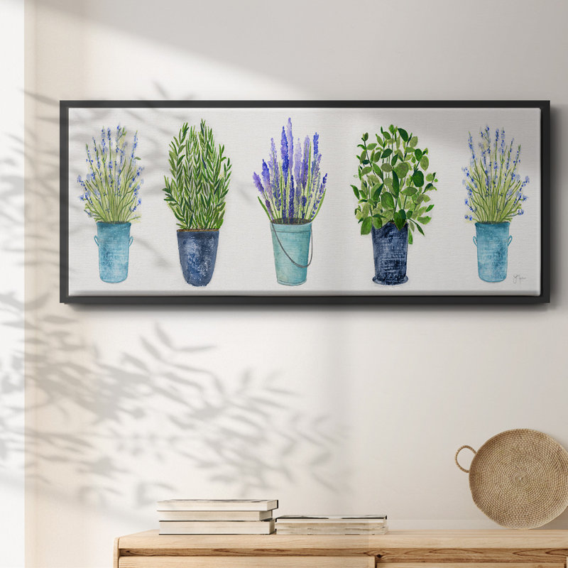 Herbes dans une rangée - toile encadrée, H 24 po x l 60 po