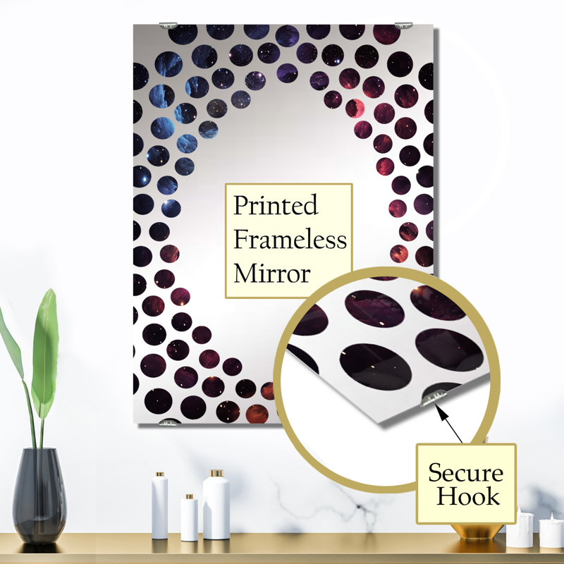 Miroir mural décoratif rose et orange VIREX IV - Galaxies MIR139173, 32 po x 24 po
