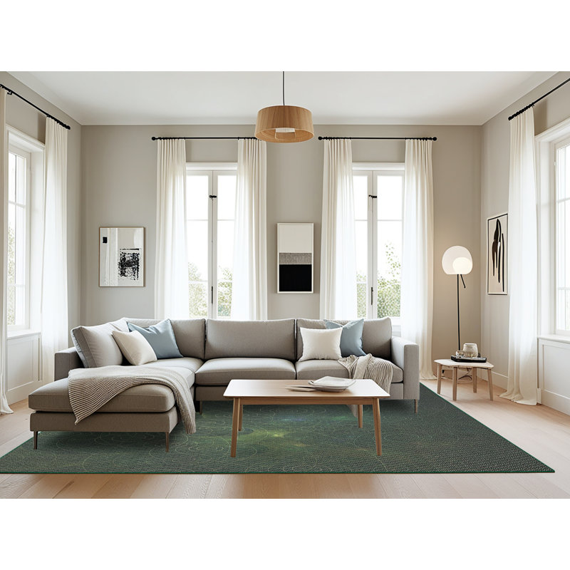 Tapis vert tissé à la machine, Rectangle 8 pi x 12 pi