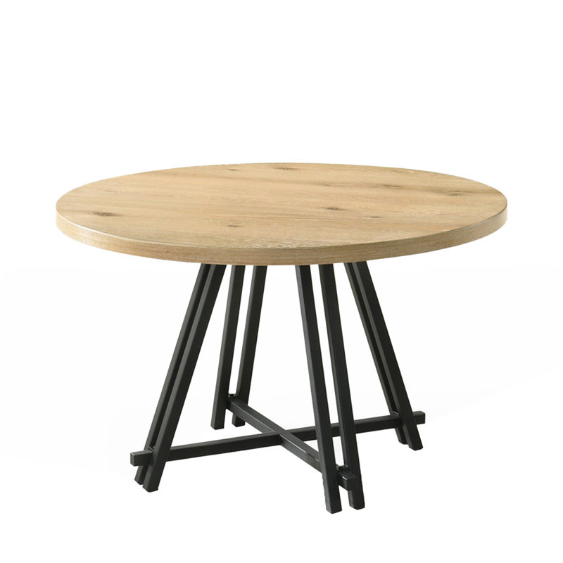 Table de salle à manger l 47 po avec base en métal, chêne