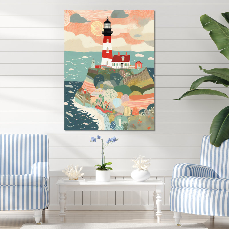 Phare côtier V, Toile tendue, H 32 po x l 16 po x P 1 po