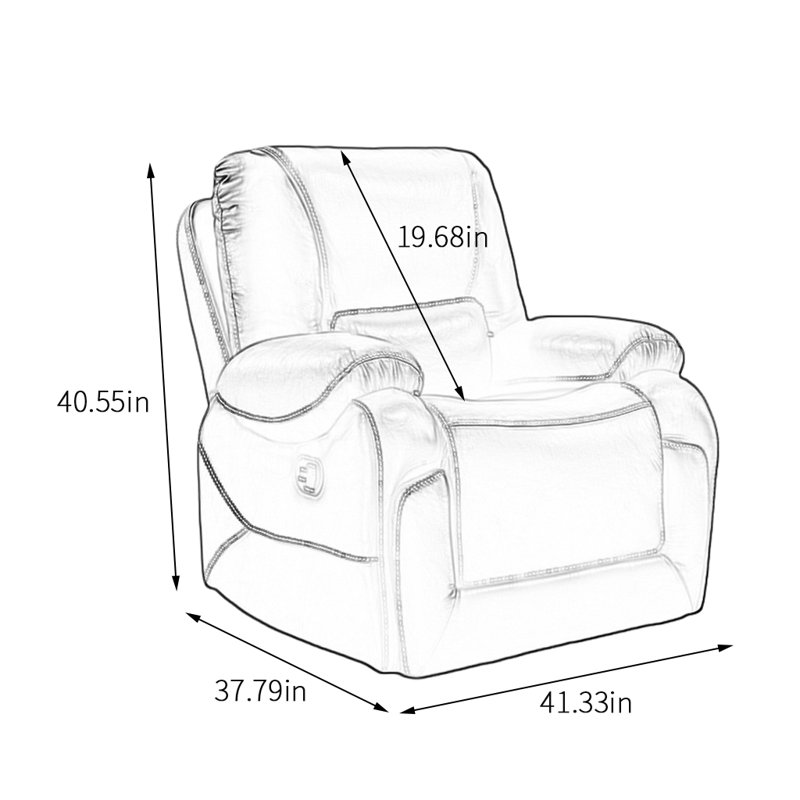 Manual Recliner With Leather And Sofa Swivel Recliner, Deep Coffee