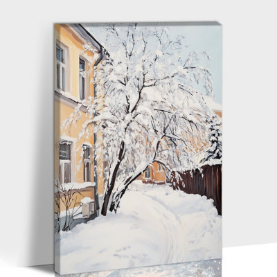 Grand paysage de Noël d'hiver, art mural sur toile, arbre enneigé, art moderne sur toile pour le salon, chambre à coucher, décoration de vacances, affiche 28 x 40 pouces
