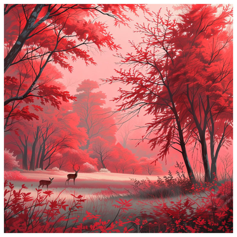 Couvre-lit rouge d'automne rouge, Très grand lit