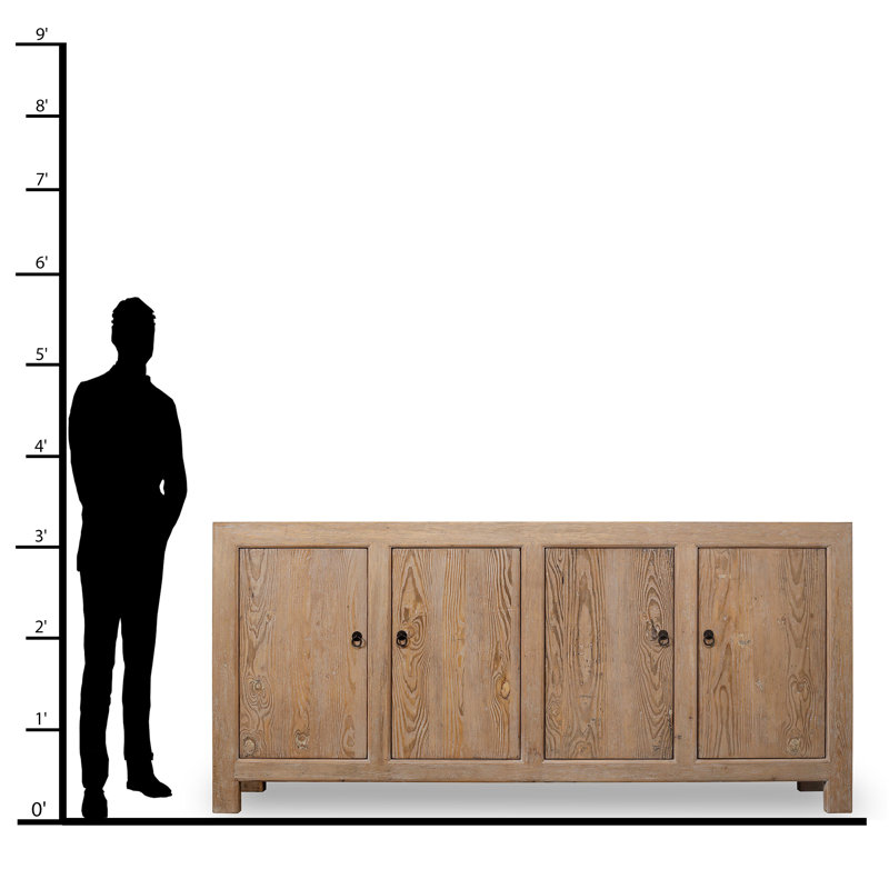 Capri 86.6'' W Solid Wood Sideboard