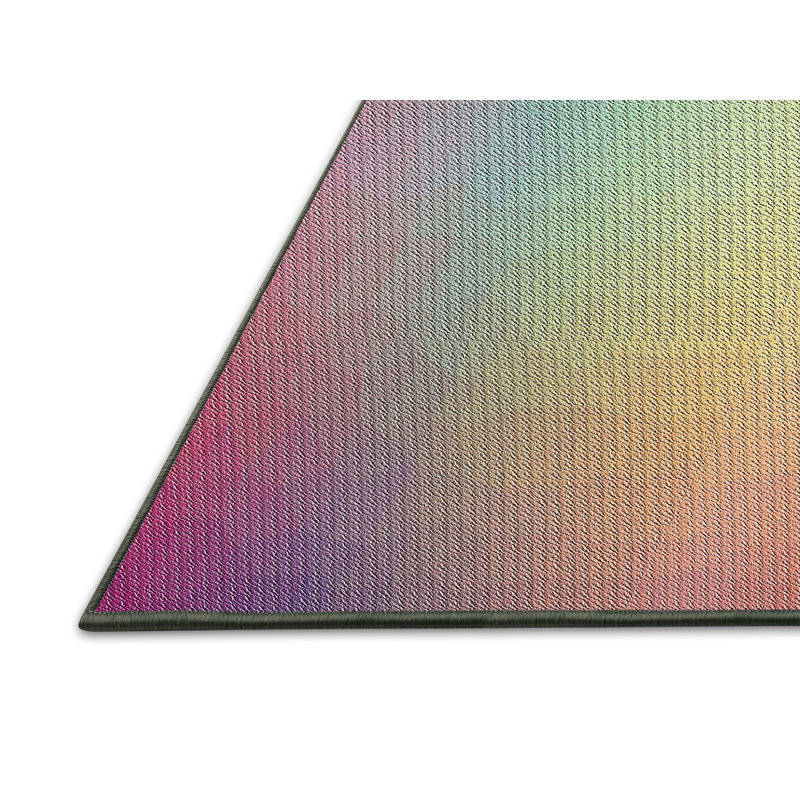 Tapis de zone jaune/rouge à motifs, Rectangle 2 pi x 5 pi