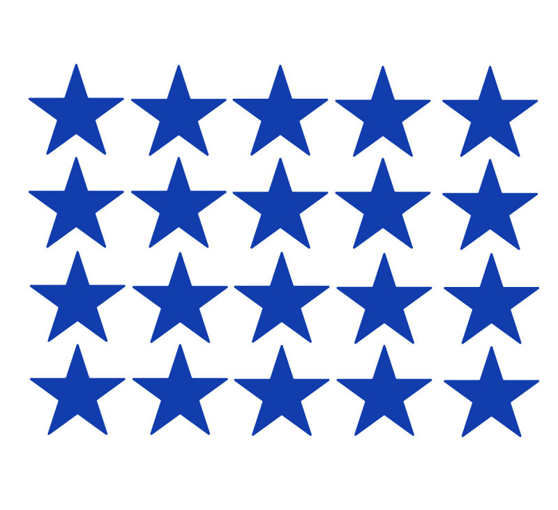 Décalcomanie murale étoiles americana, H 24 po x l 33 po x P 0,01 po, Bleu foncé