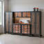 6-Piece Industrial Garage Storage Set with 2 Tool Chests, 2 Wall Cabinets & 2 Freestanding Cabinets