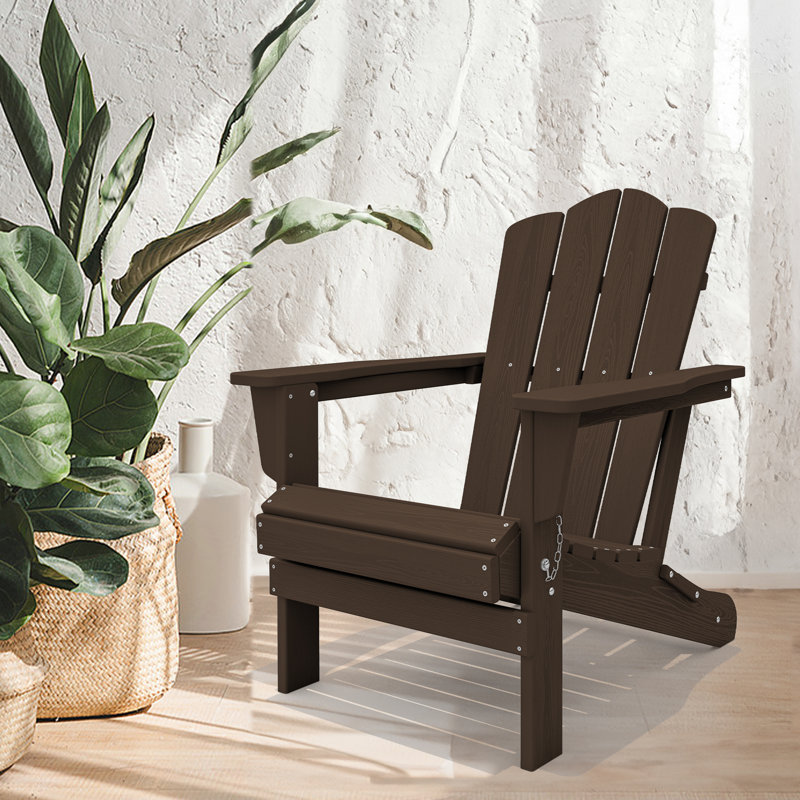 Chaise Adirondack en acier PEHD pliable, Café