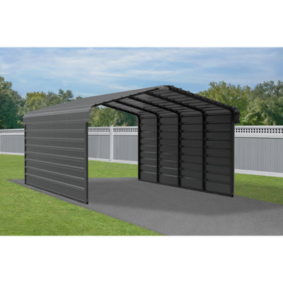 Steel Carport With 2 Side Wall Kits, 12X20X7