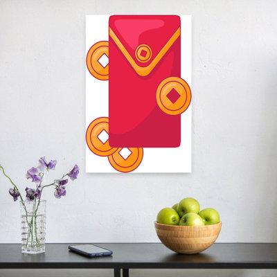 Lucky Red Envelope Coins Traditional Wall Art
