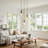 3-Light Cluster Pendant With Clear Glass Shade,Adjustable Length 