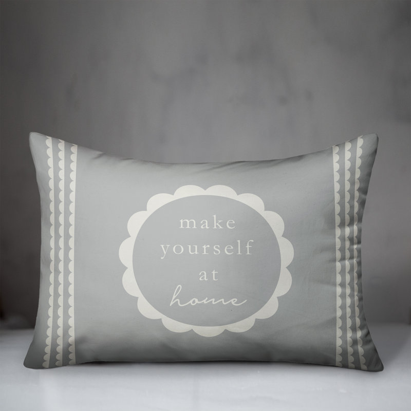 Housse et insert de coussin rectangulaire «Make Yourself at Home Scallope»