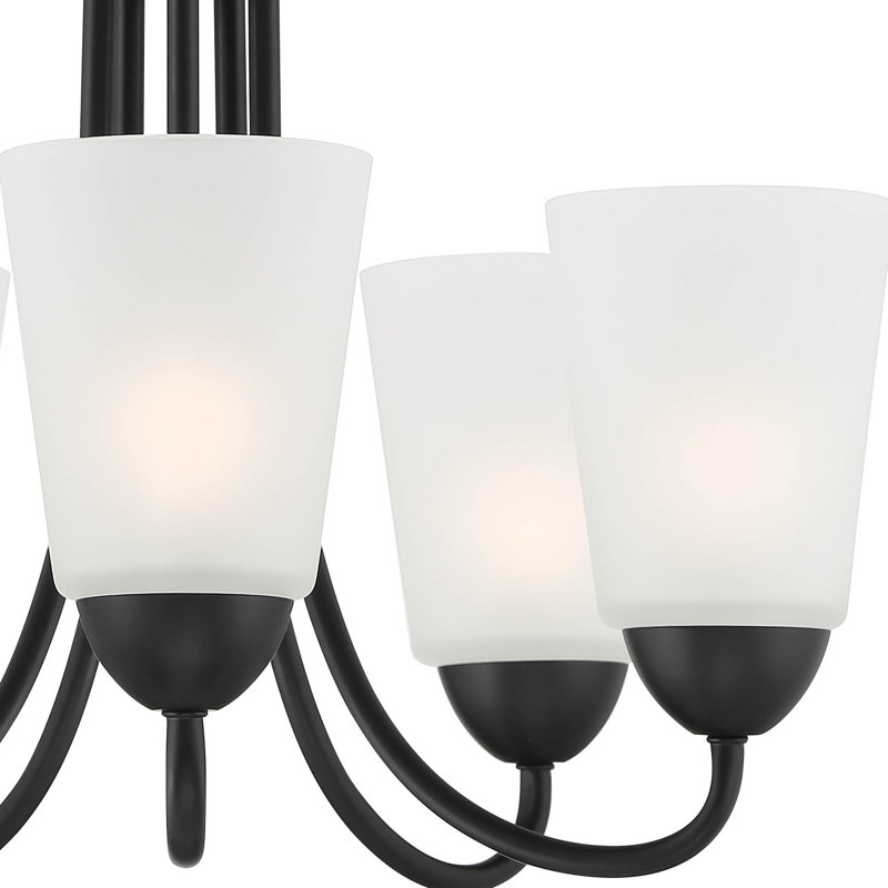 Jmyra 5 - Light Steel Dimmable Classic / Traditional Chandelier, Matte Black