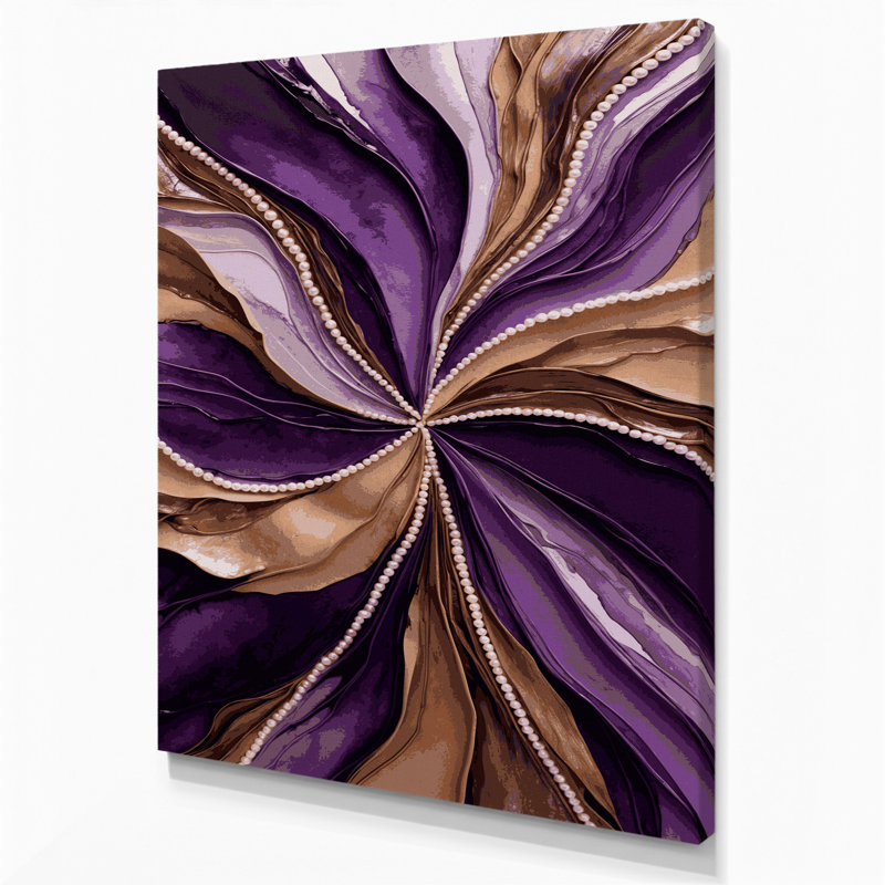 Aquarelle abstraite 98, art sur toile mauve, H 12 po x l 18 po