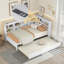 Lit de jour en bois avec couchette simple, lit de jour avec tablette de rangement et ports de charge USB, blanc
