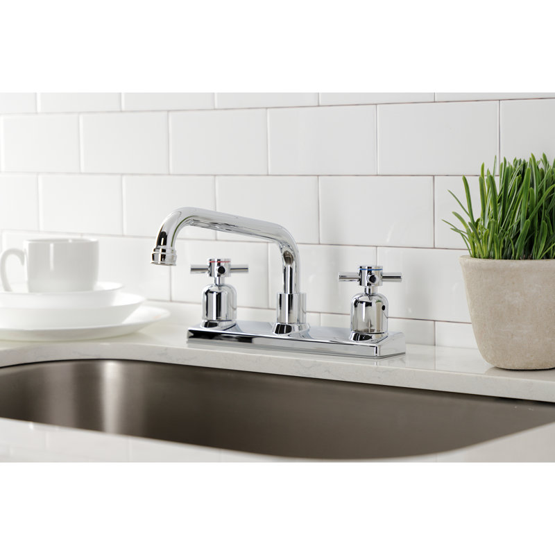 Kingston Brass Concord Two-Handle 2-Hole 8" Centerset Kitchen Faucet, Polished Chrome