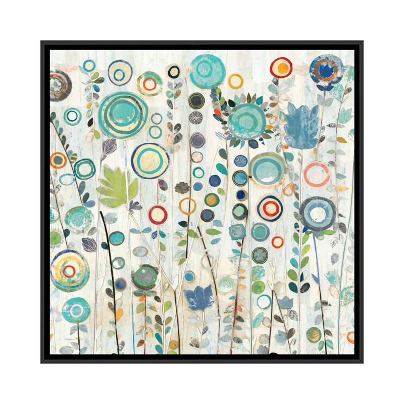 « ocean jardin i square », impression, H 26 po x l 26 po x p 1,5 po, Toile avec cadre noir