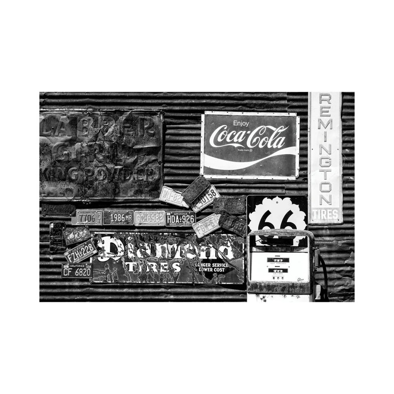 Black Arizona Series - Gas Station Route 66 by Philippe Hugonnard - Wrapped Canvas Print, 101.6 cm H x 66.04 cm W x 1.91 cm D