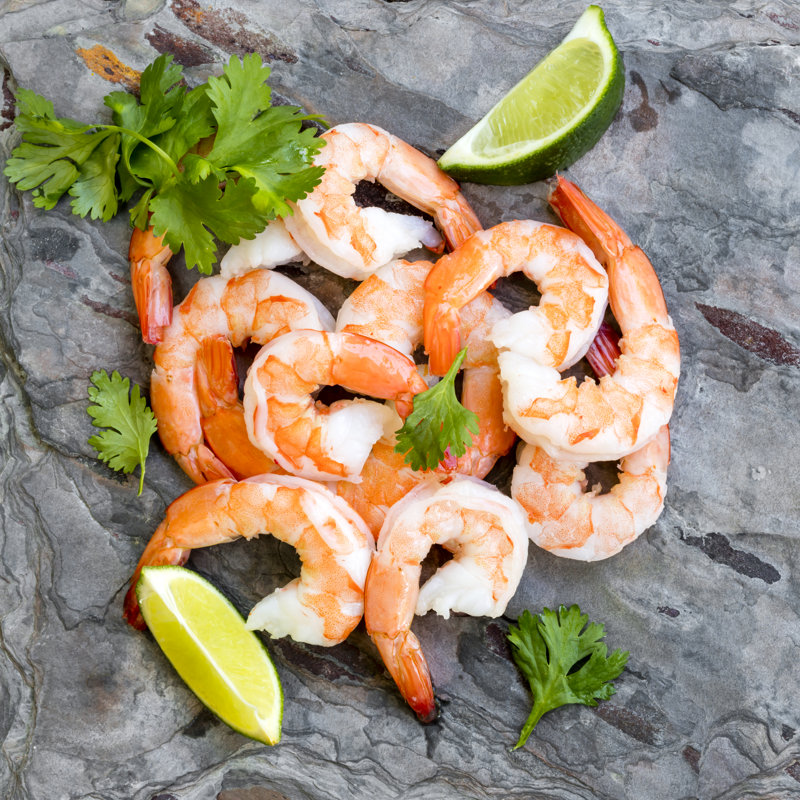 Shrimps On Slate. by Robynmac - Wrapped Canvas Print, 30cm H x 30cm W