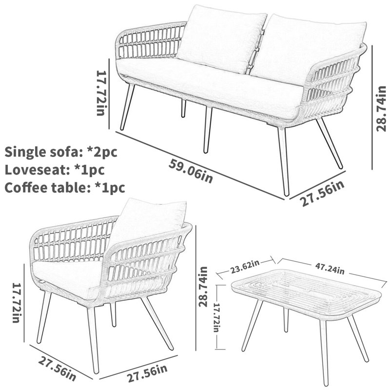 Chaise d'extérieur en rotin d'extérieur imperméable Leisu