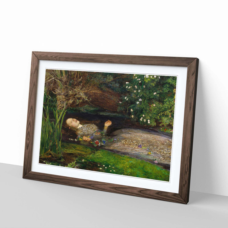 Ophelia by John Everett Millais - Framed Print, Walnut