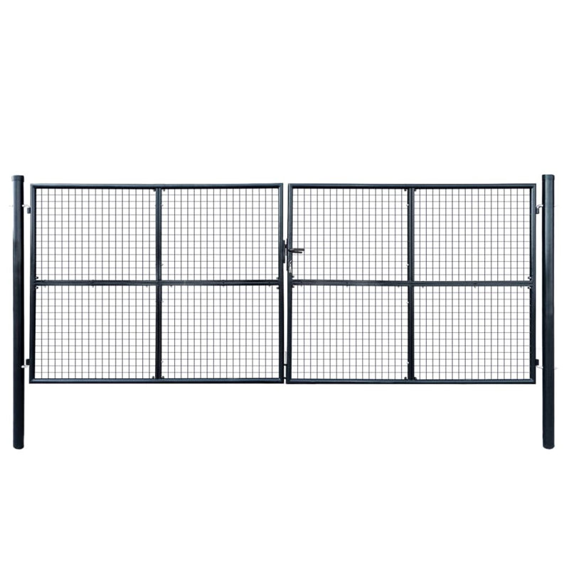 Portail grillagé en acier galvanisé 157,5 "x 59,1" Vidaxl