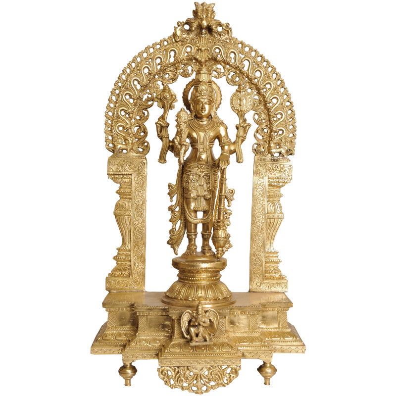 Statue de lord Vishnu avec fleur Prabhavali