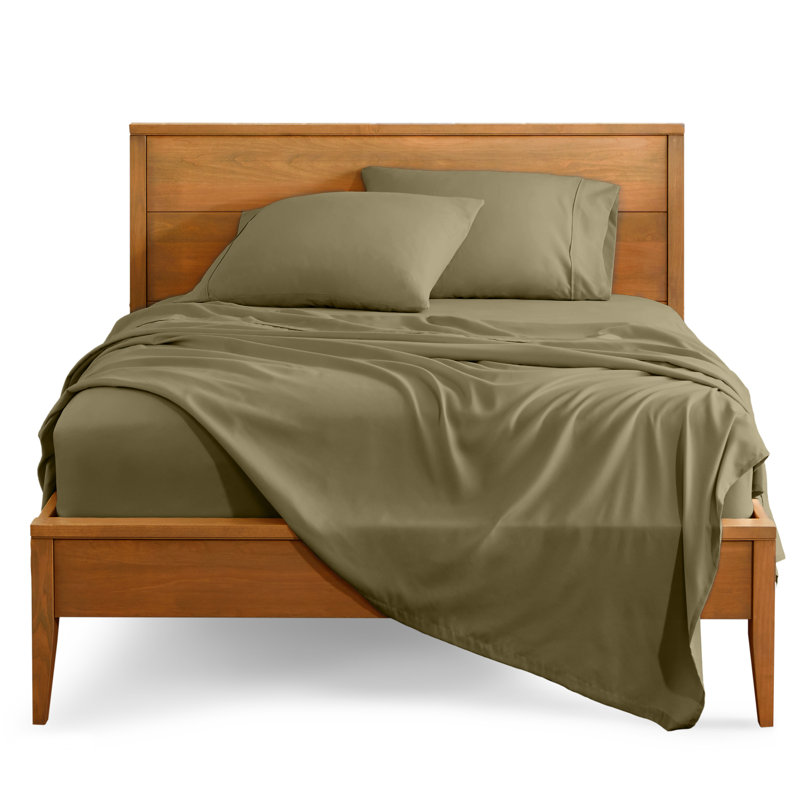 Bare Home Ultra-Soft Microfiber Sheet Set, Light Gray, Split Cal.King Set+2 Fitted Sheet +2 Pillowcases